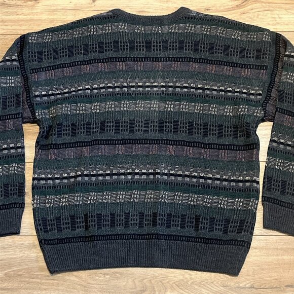 Men's VTG Jantzen Geometric Knit Sweater SZ LARGE Multicolor Grandpa Retro - Picture 11 of 12